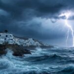 Ciel orageux et pluie sur la côte tunisienne