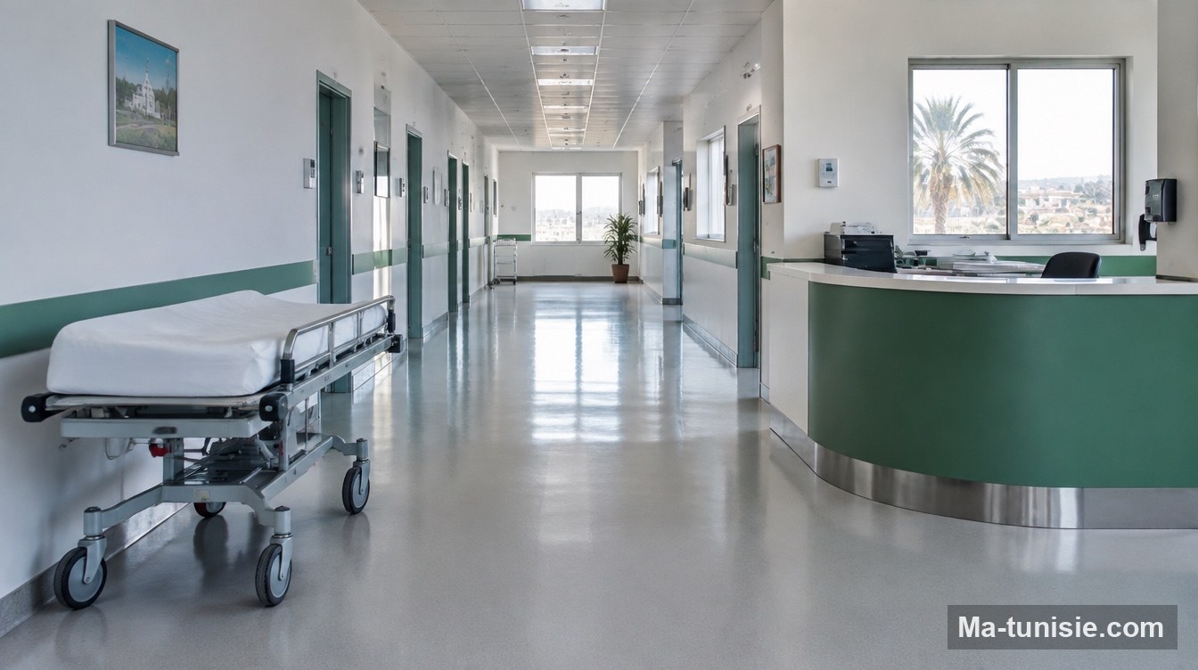 Couloir d'un hôpital public tunisien, 4 000 postes prévus au ministère de la Santé en 2027