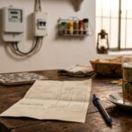 Facture d'électricité STEG et compteur électrique dans une maison tunisienne